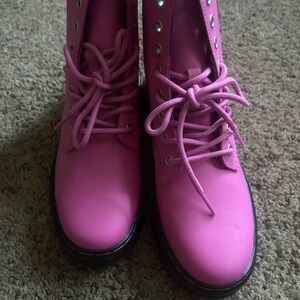 Dr. Martens Pink Combat Boots